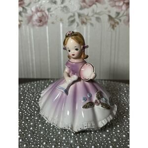 HTF VINTAGE ARNART ERICH STAUFFER GIRL PORCELAIN FIGURINE 4 3/4" , FOIL